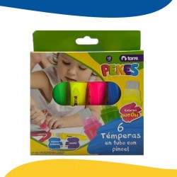 CAJA 6 TUBO DE TEMPERA NEON...